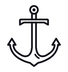 Ship anchor outline symbol vector icon