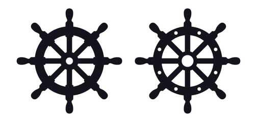 Ship steering wheel vector icon - obrazy, fototapety, plakaty