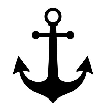 Ship anchor symbol vector icon