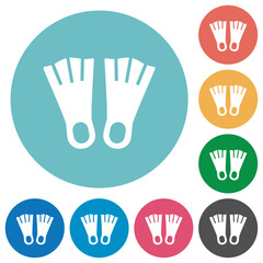 Flippers flat round icons