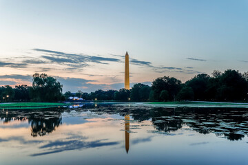 Fototapeta na wymiar Washington Monument as seen from Constitution Garden Park, Washington, D.C.