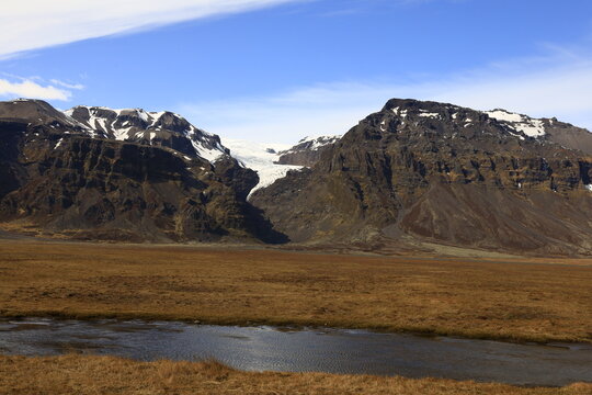 View on a mountain in the Skaftafell National Park was a national park, situated between Kirkjub&aelig;jarklaustur and H&ouml;fn in the south of Iceland