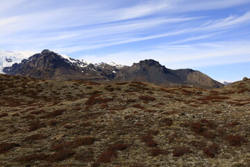View on a mountain in the Skaftafell National Park was a national park, situated between Kirkjubæjarklaustur and Höfn in the south of Iceland