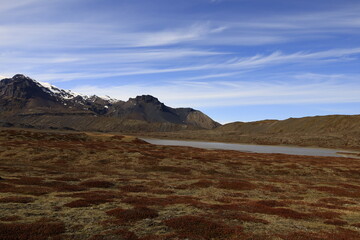 View on a mountain in the Skaftafell National Park was a national park, situated between Kirkjubæjarklaustur and Höfn in the south of Iceland