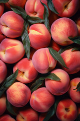 Fototapeta na wymiar Bright photo of a bunch of peaches