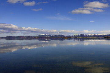 Mývatn is a shallow lake located in an area of active volcanism in northern Iceland, near the...