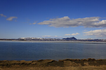 Mývatn is a shallow lake located in an area of active volcanism in northern Iceland, near the...