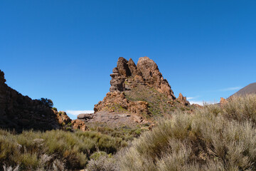 volcanic rocks of los Roques de Garcia in Parque Nacional del Teide on Tenerife island (Canary Islands, Spain)