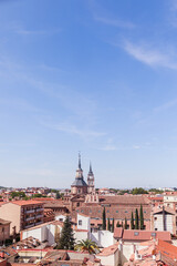 Fototapeta premium Aerial view landmark Plaza de Cervantes, Alcala de Henares, Community of Madrid travel destination