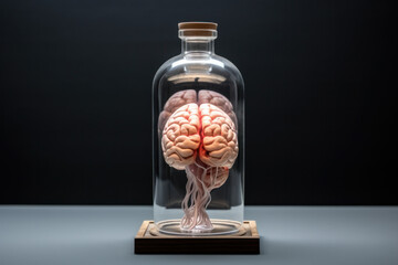medicine lab with human brain