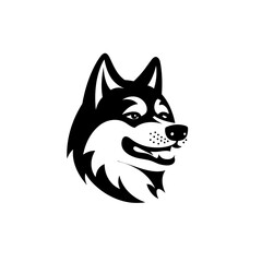 Simple husky dog illustration logo icon  © Marek49