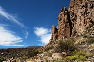 volcanic rocks of los Roques de Garcia in Parque Nacional del Teide on Tenerife island (Canary Islands, Spain)