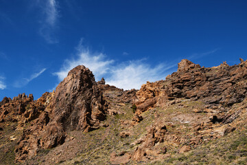 volcanic rocks of los Roques de Garcia in Parque Nacional del Teide on Tenerife island (Canary Islands, Spain)