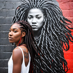 Afro American street artist 