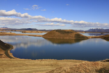 Mývatn is a shallow lake located in an area of active volcanism in northern Iceland, near the...