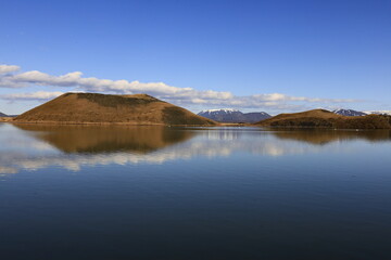 Mývatn is a shallow lake located in an area of active volcanism in northern Iceland, near the...