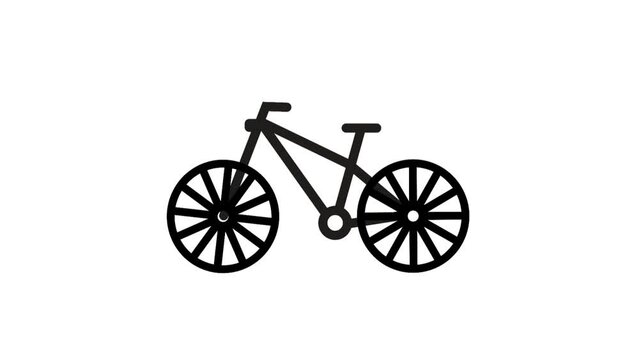 wheel bicycle vector symbol rotating white background