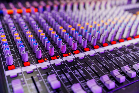 Mixing console. It is a device used to mix and control audio signals.