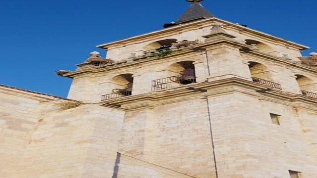 Alcala de Hentares, Gothic Isabelline Style cathedral, Madrid. Establishing shot nobody vertical video