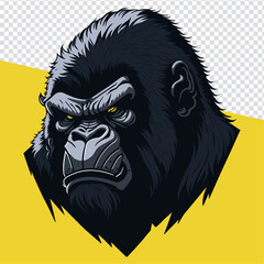 Bold Gorilla Head Mascot: Unleash the Fearless Spirit of Your Sport & Esport Team with Modern Illustrations, Badges, Emblems & T-shirt Designs