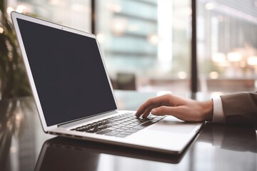 Laptop computer mockup blank screen for advertising