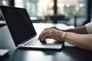 Laptop computer mockup blank screen for advertising