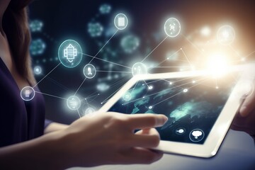 Fototapeta premium Internet of things digital network 