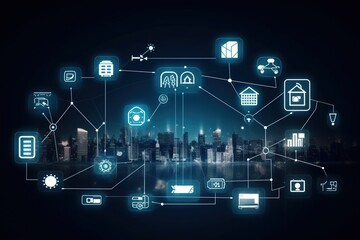 Internet of things world smart city big data concept