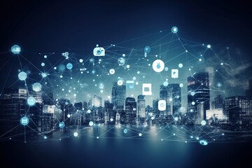 Internet of things world smart city big data concept