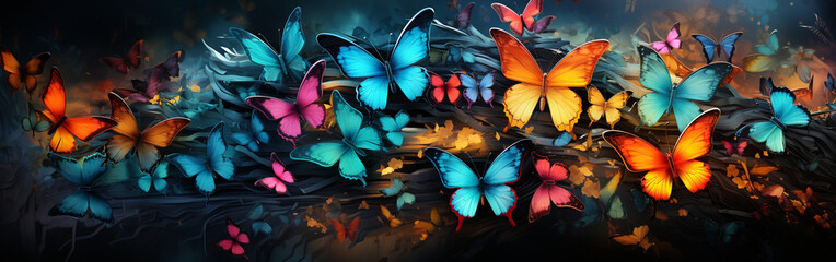 abstract colorful background with butterfly 
