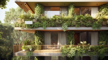 Fototapeta na wymiar A sustainable building with a commitment to eco-friendly design. AI generated