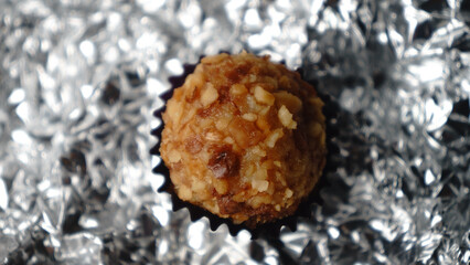 Brigadeiro. Typical Brazilian chocolate gourmet sweet.
