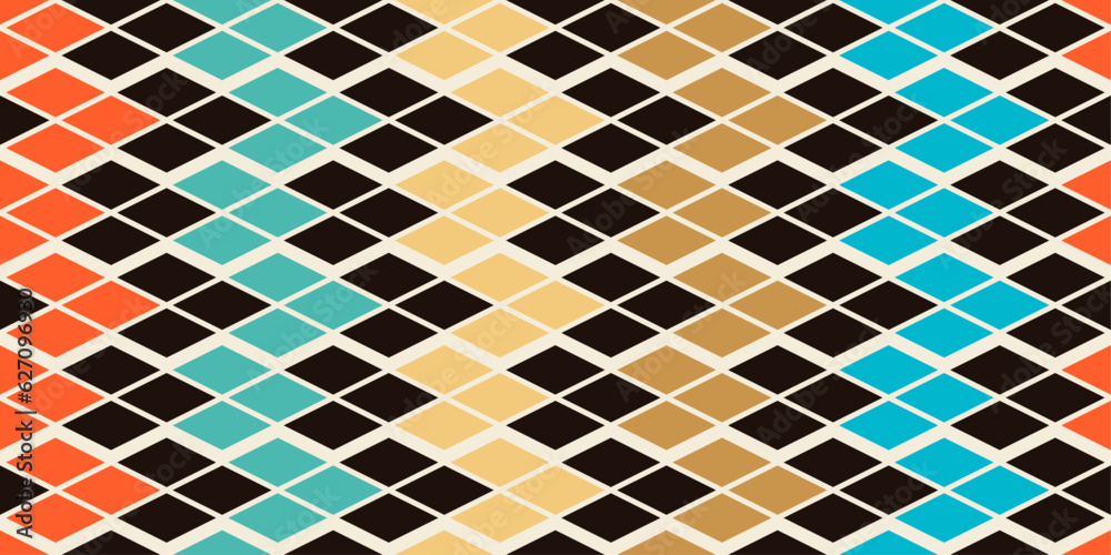 Poster colored rhombs repeating vertically. vector pattern of large diamonds. design for textile, fabric, c