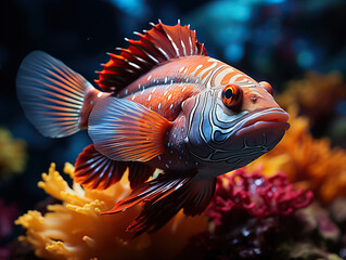 Fototapeta premium Colorful ocean fish created with Generative AI