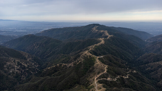 Winding Road through Angeles National Forest, San Gabriel Mountains near Glendora, California