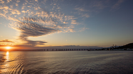 sunset over the river