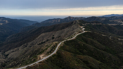 Aerial View of Glendora Mountain Road, Angeles National Forest, San Gabriel Mountains