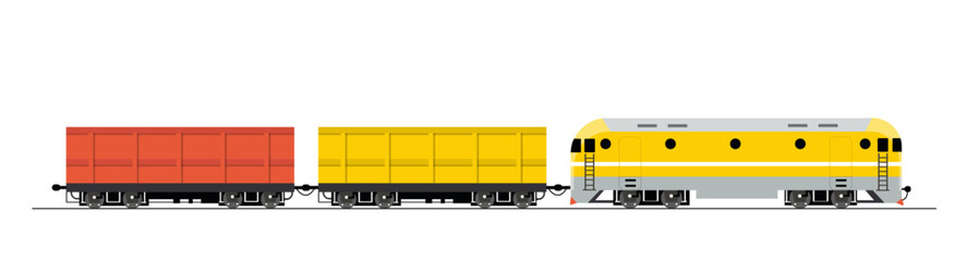 Modern colorful locomotive vector concept © 100% HAND-CRAFTED 