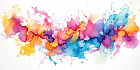Watercolor Splashes  Mesmerizing Watercolor Splashes - A Vivid Dance of Colors Unleashed   Generative AI Digital Illustration