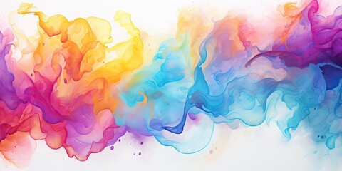 Watercolor Splashes Magical Watercolor Splashes - Enchanting Colors Unleashed - Embrace the Whimsy in Every Brushstroke - Mystical Watercolor Art,   Generative AI Digital Illustration