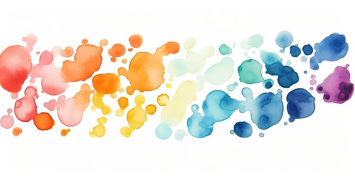 Watercolor Splashes  Whimsical Cartoon Watercolor Splash - A Splash of Color on a Clean White Vector - Embrace the Playful Expression in Every Stroke   Generative AI Digital Illustration
