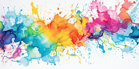  Watercolor Splashes  Captivating Watercolour Splashes - A Spellbinding Display of Colors - Embrace the Artistic Beauty in Every Stroke   Generative AI Digital Illustration