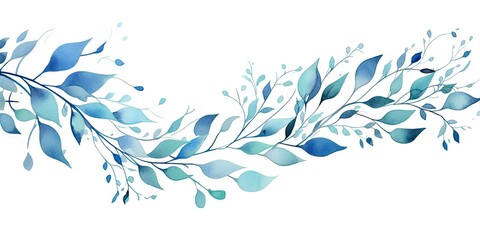 Fototapeta na wymiar Watercolor Branches Beautiful Watercolor Branch Frame - A Thin and Captivating Design on a White Background - Watercolor Art, Branch Generative AI Digital Illustration