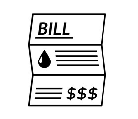 High Water Utility bill line icon. Clipart image isolated on white background