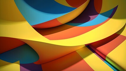 Photo of a vibrant and dynamic abstract background with organic curves and a play of colors