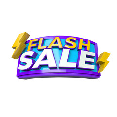 Flash Sale banner labl tag, special offer, big sale banners. Red ribbons, tags and stickers. 3d render	