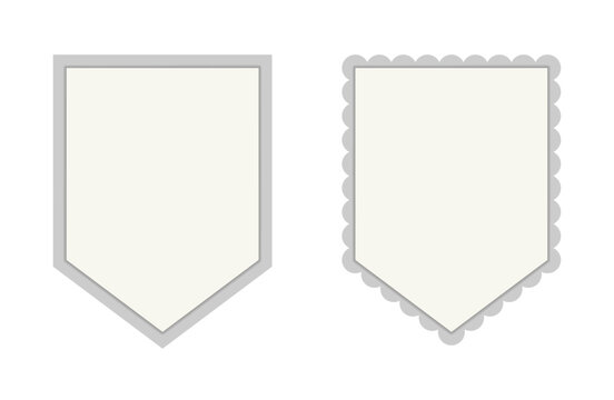 Gonfalon banner template basic and scalloped. Clipart image isolated on white background