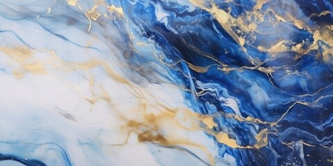 Abstract marble wallpaper background , luxury marble texture gold and blue tone    Generative AI Digital Illustration