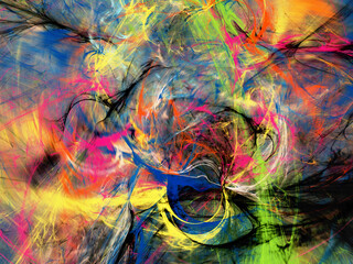 rainbow abstract fractal background 3d rendering illustration