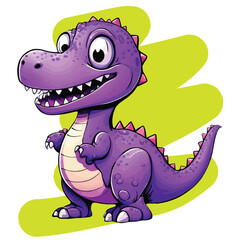 Cute little dinosaur cartoon , green dinosaur illustration vector, isolated on white background. 